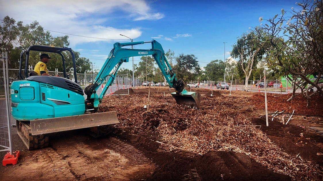 Professional Worker with Excavator Hire — Rural & Commercial Landscaper in Humpty Doo, NT