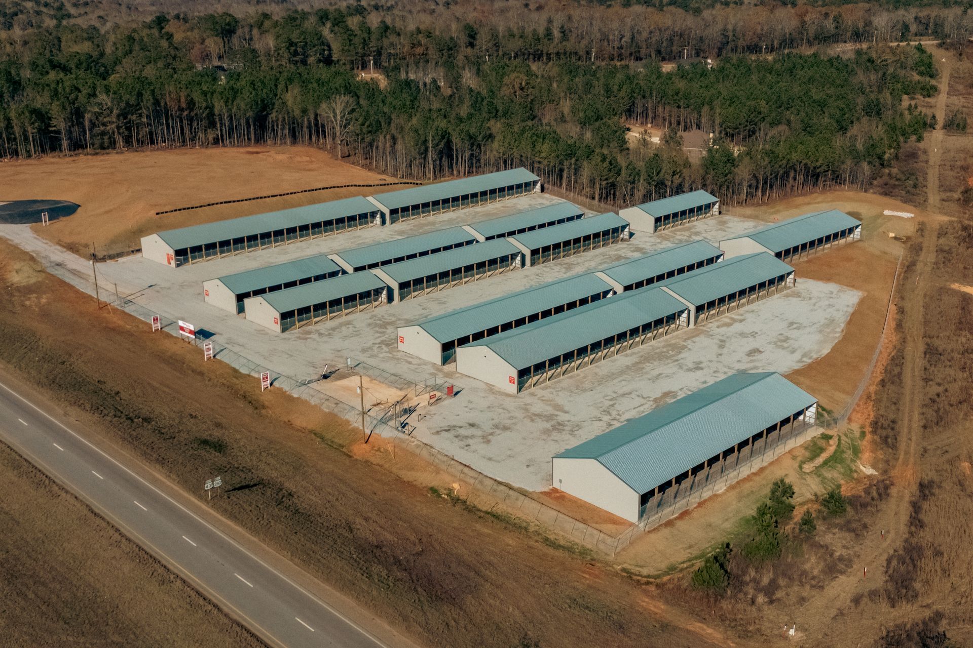 Covered RV Storage and Covered Boat Storage Ariel Shot