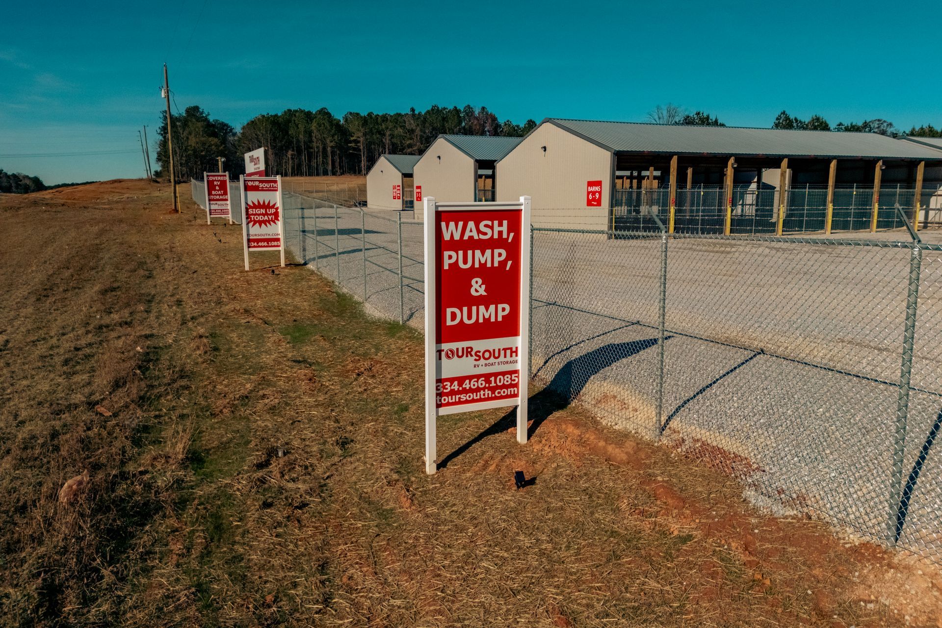 RV Storage and Boat Storage Roadside Shots Covered Parking