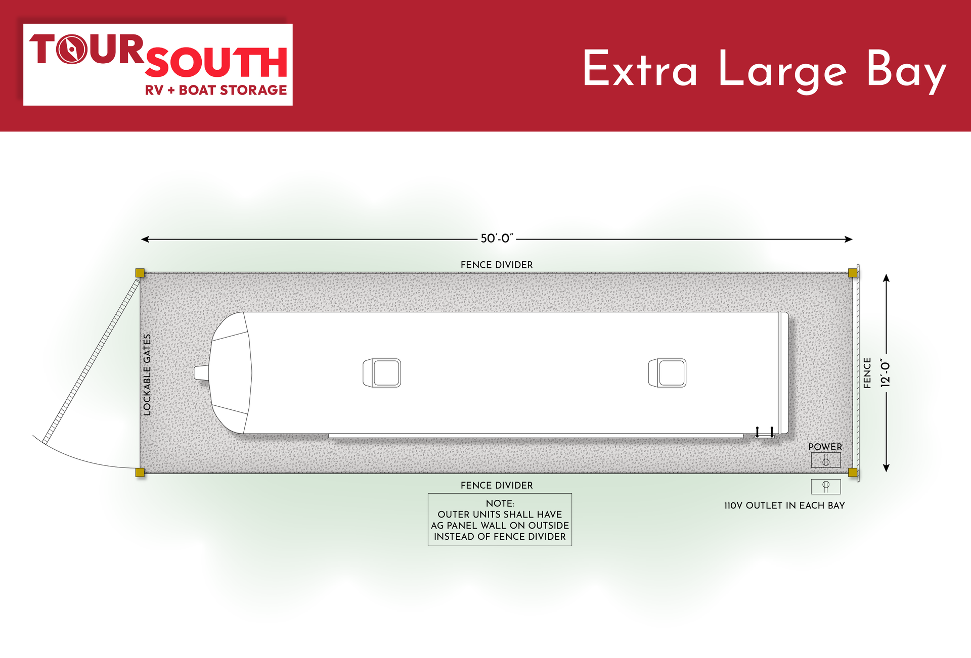 RV Storage or Boat Storge - Large Size Diagram