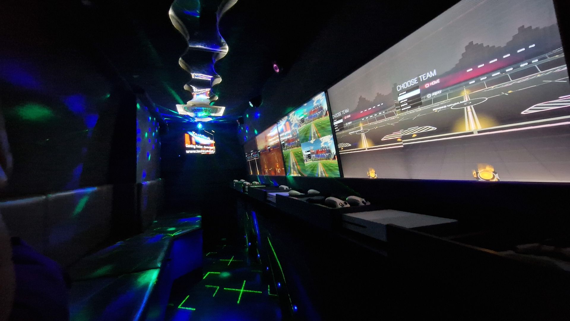 Inside the TechTruck Gaming Van set up in Manchester Cheshire and Stockport