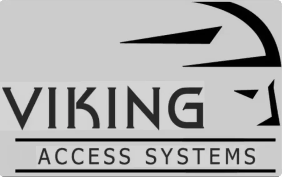 Viking Access Systems logo in black and gray with a stylized Viking helmet graphic
