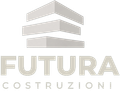 Logo FUTURA COSTRUZIONI con icona stilizzata di un edificio grigio e nome dell’azienda