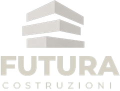 Logo FUTURA COSTRUZIONI con icona stilizzata di un edificio grigio e nome dell’azienda