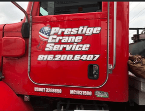 Red truck door with 