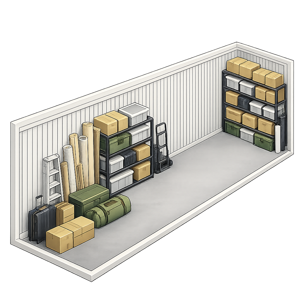 10x24 storage unit illustration