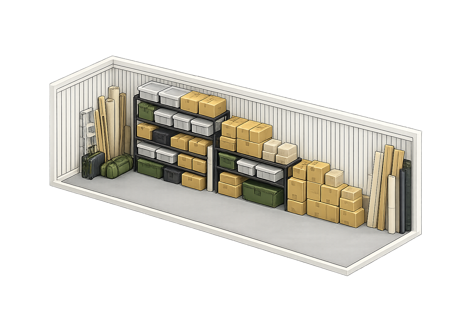 13x5 storage unit illustration