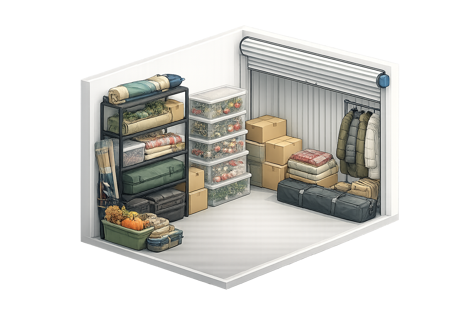 10x10 storage unit illustration