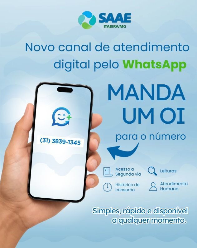 Na palma da mão: Saae lança atendimento inteligente que funciona 24 horas pelo WhatsApp