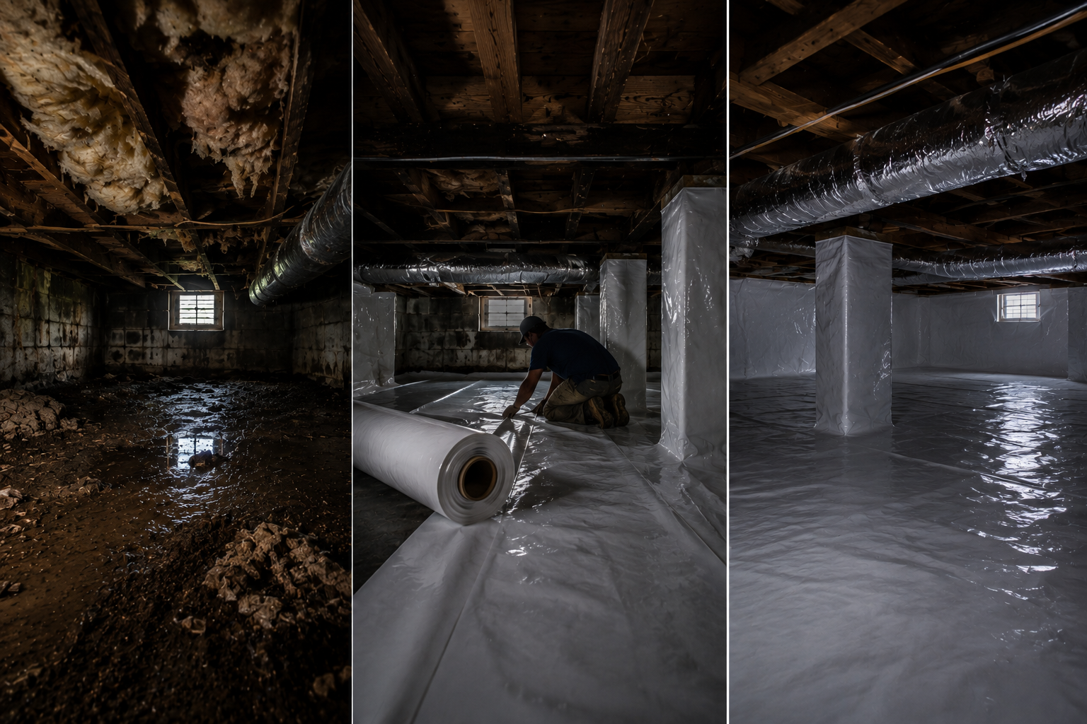 From damp and damaged to clean and sealed—see one crawl space transformation from start to finish.