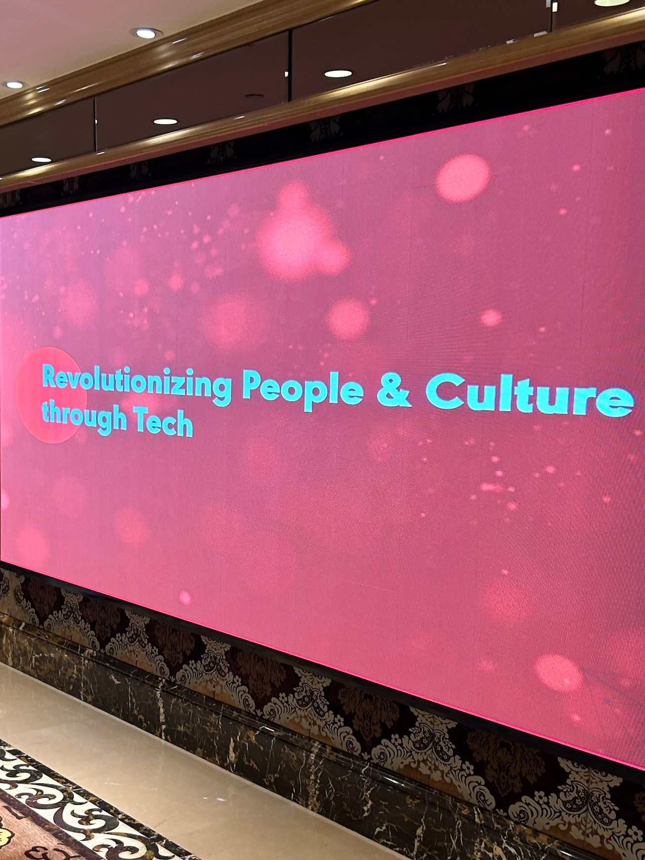HR technology and AI enablement presentation during leadership event