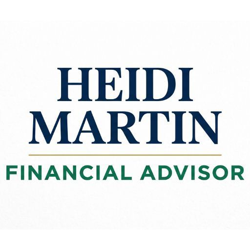 Heidi Martin Financial Advisor logo in navy and green text on a white background