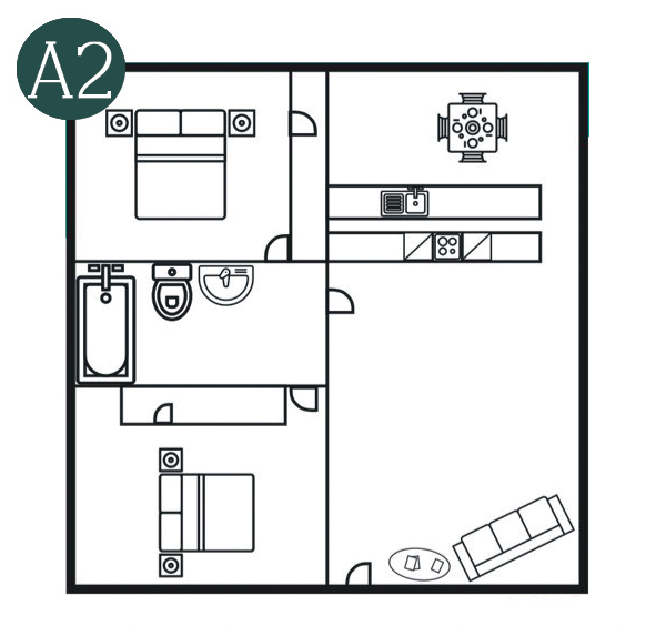 1 bedroom 1 bth with den floorplan 