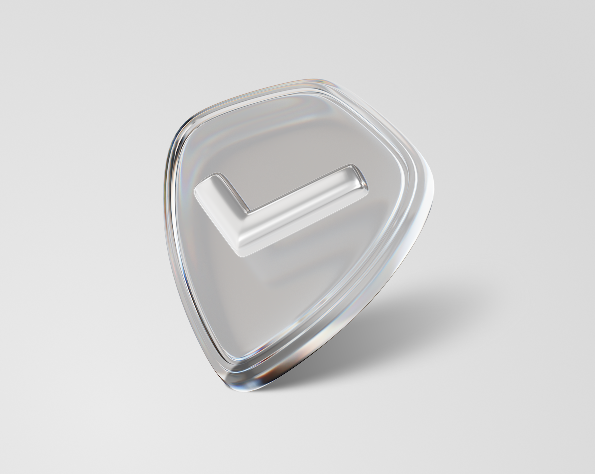 Clear glass shield with a white checkmark icon on a light gray background | Master Auto Collision