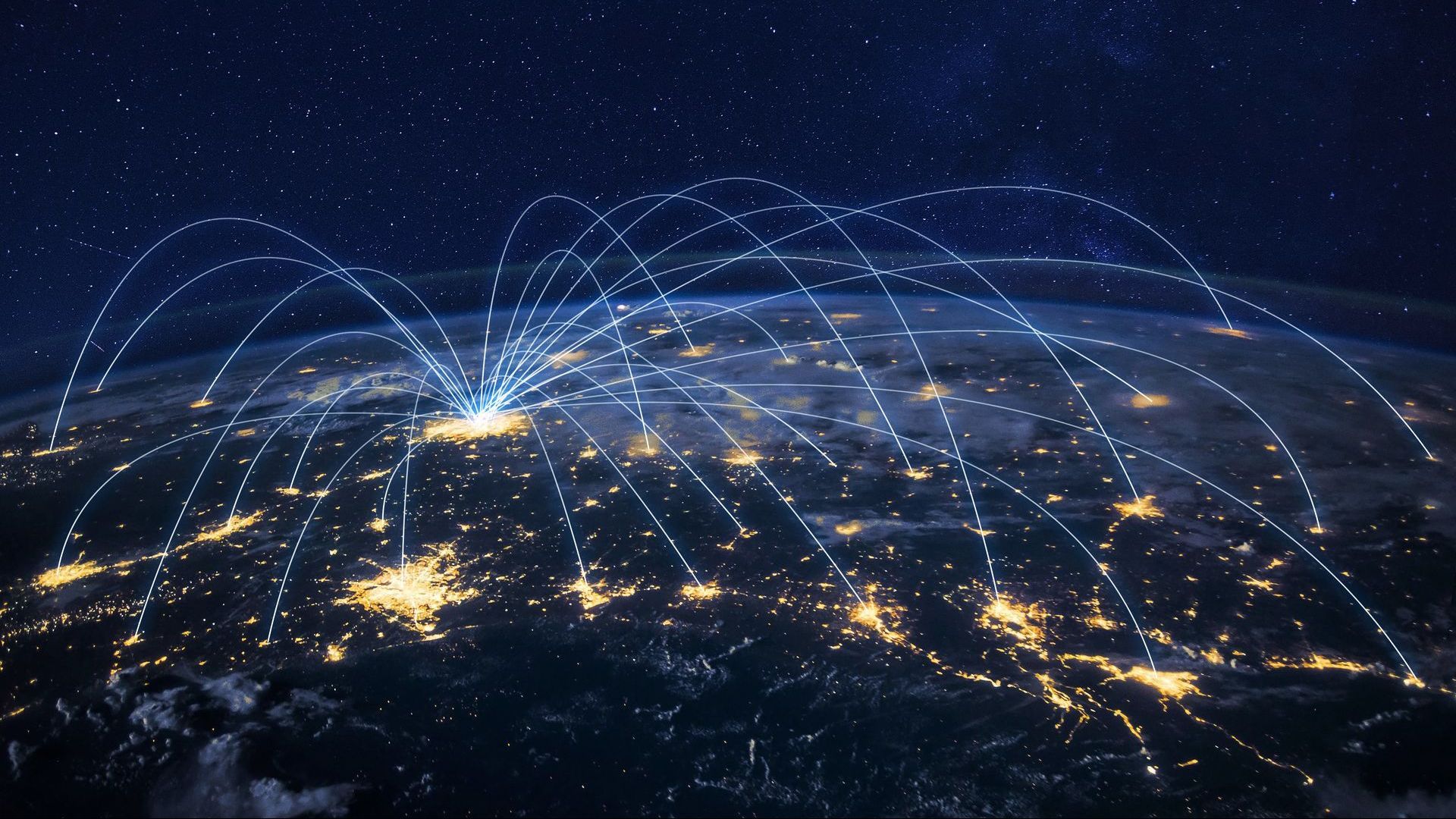 image of a map depicting cities and towns interconnected by the internet