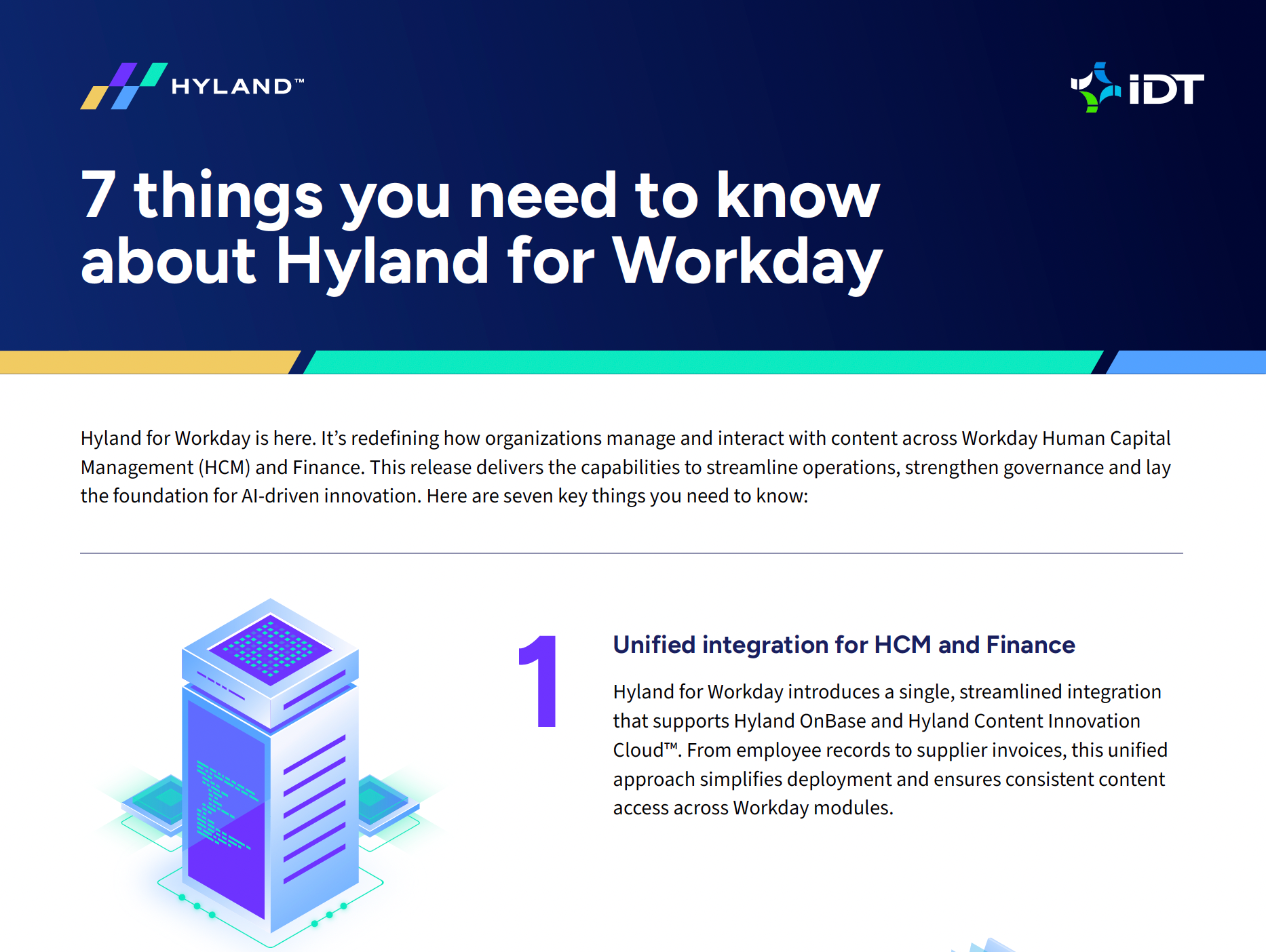 Image depicting 7 ways to improve Workday HRIS experience using ECM solutions from IDT and Hyland