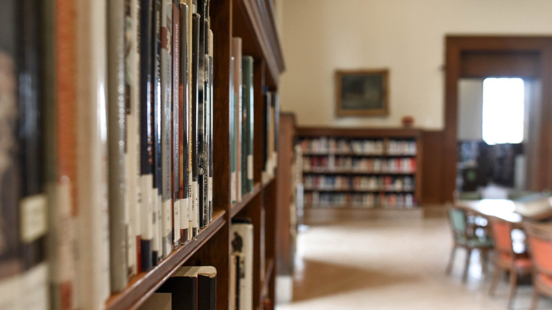 image of a library shelf with books