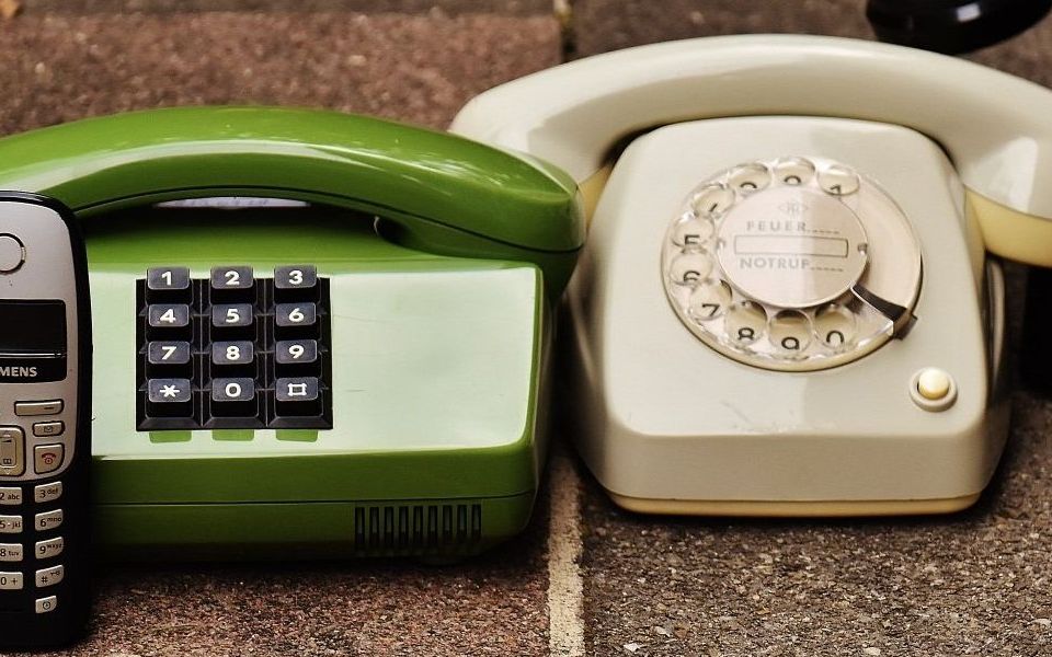 image of old school telephones