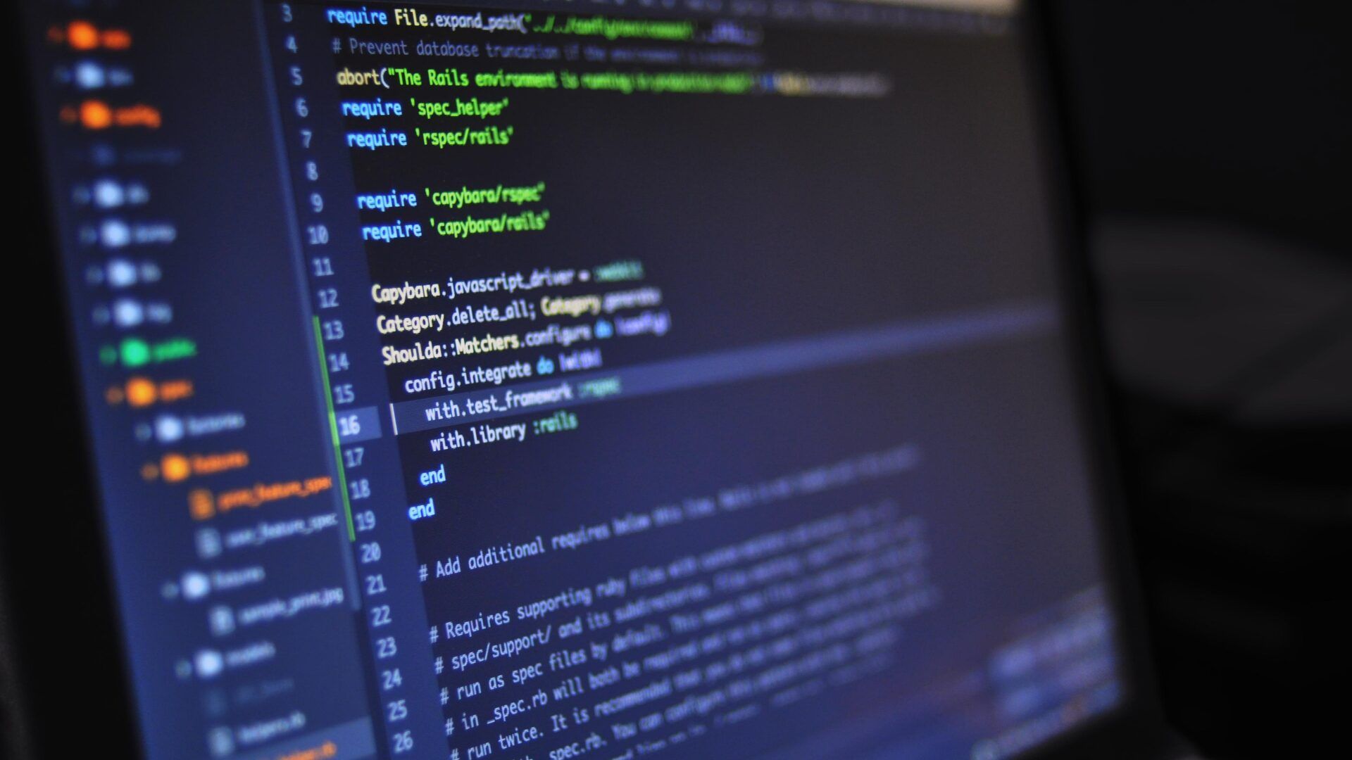 computer screen displaying html code