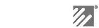 Logo with gray square and diagonal lines, with registered trademark symbol.