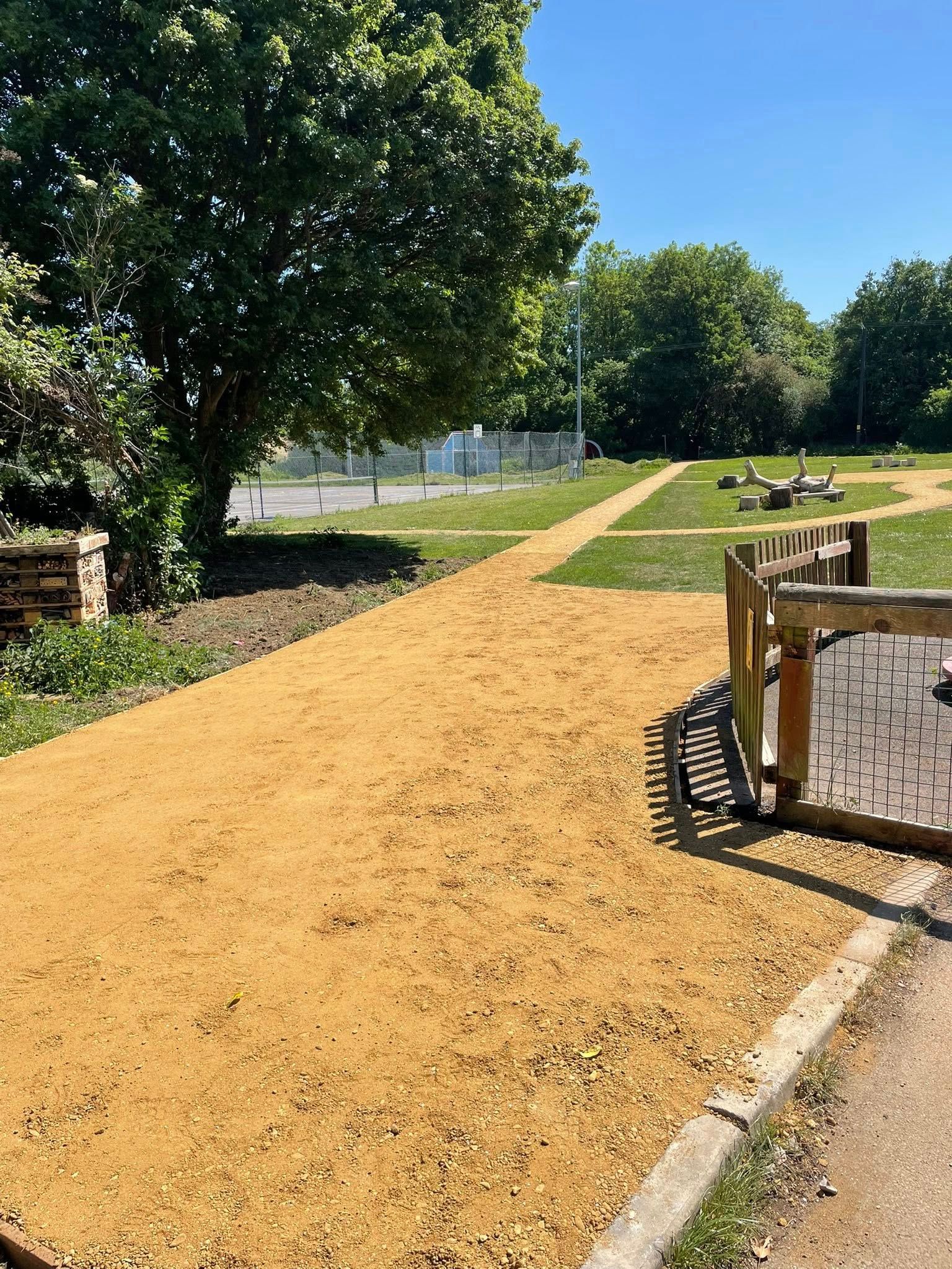 Public space design, park, recreation ground, self-binding grave, hoggin, paths, natrural play, gloucestershire, coaley