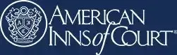 The american inns of court logo is on a blue background.