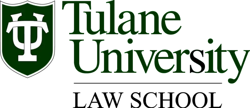 The tulane university law school logo is green and white.