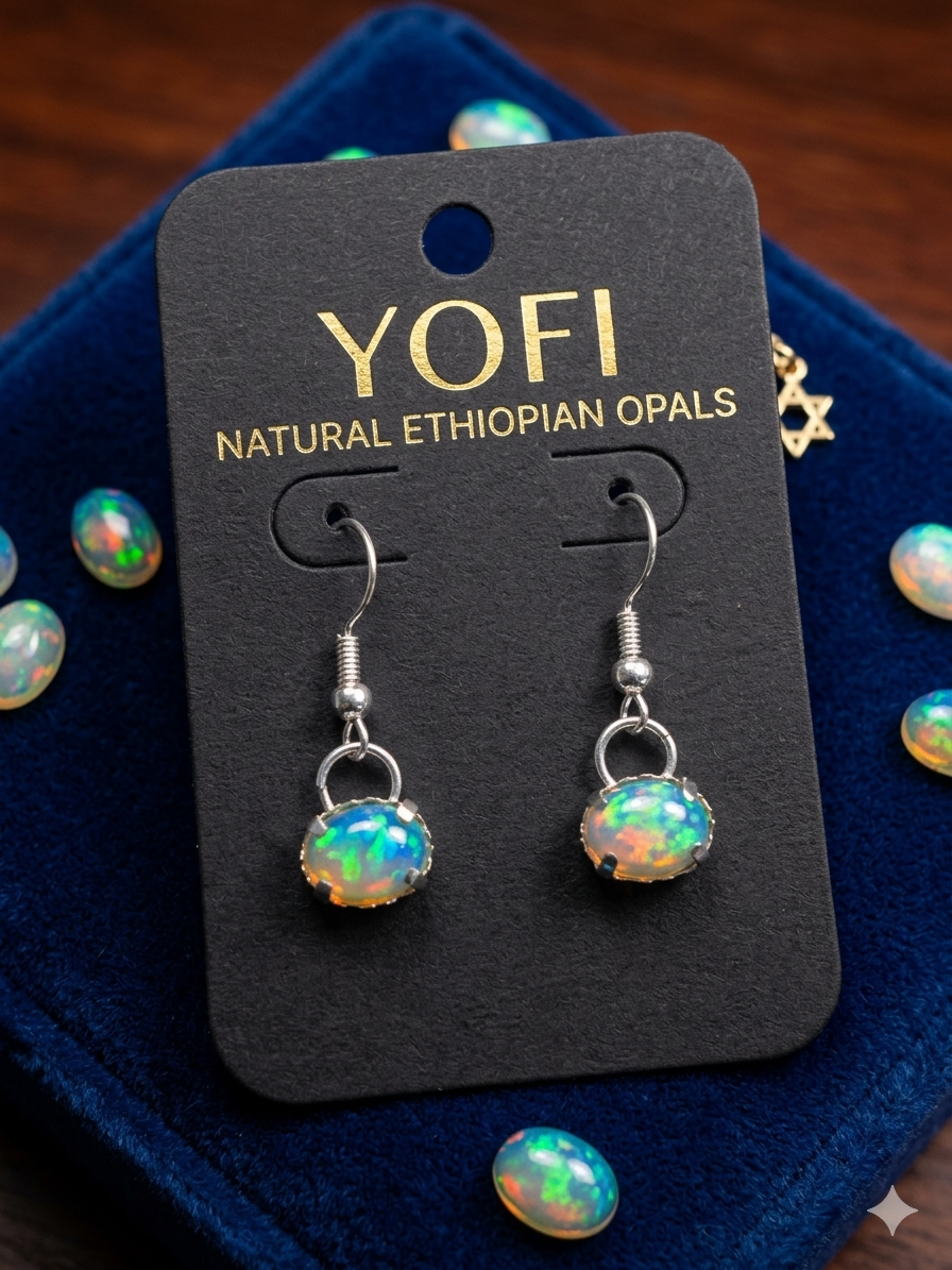 Hand Made Elegant Ethiopian Opal Earring