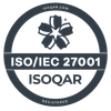 ISOQAR Registered certification seal for ISO 27001 with certificate number 18683.