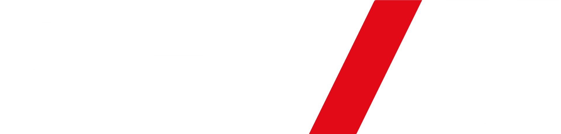 A thick, diagonal red stripe against a plain white background.