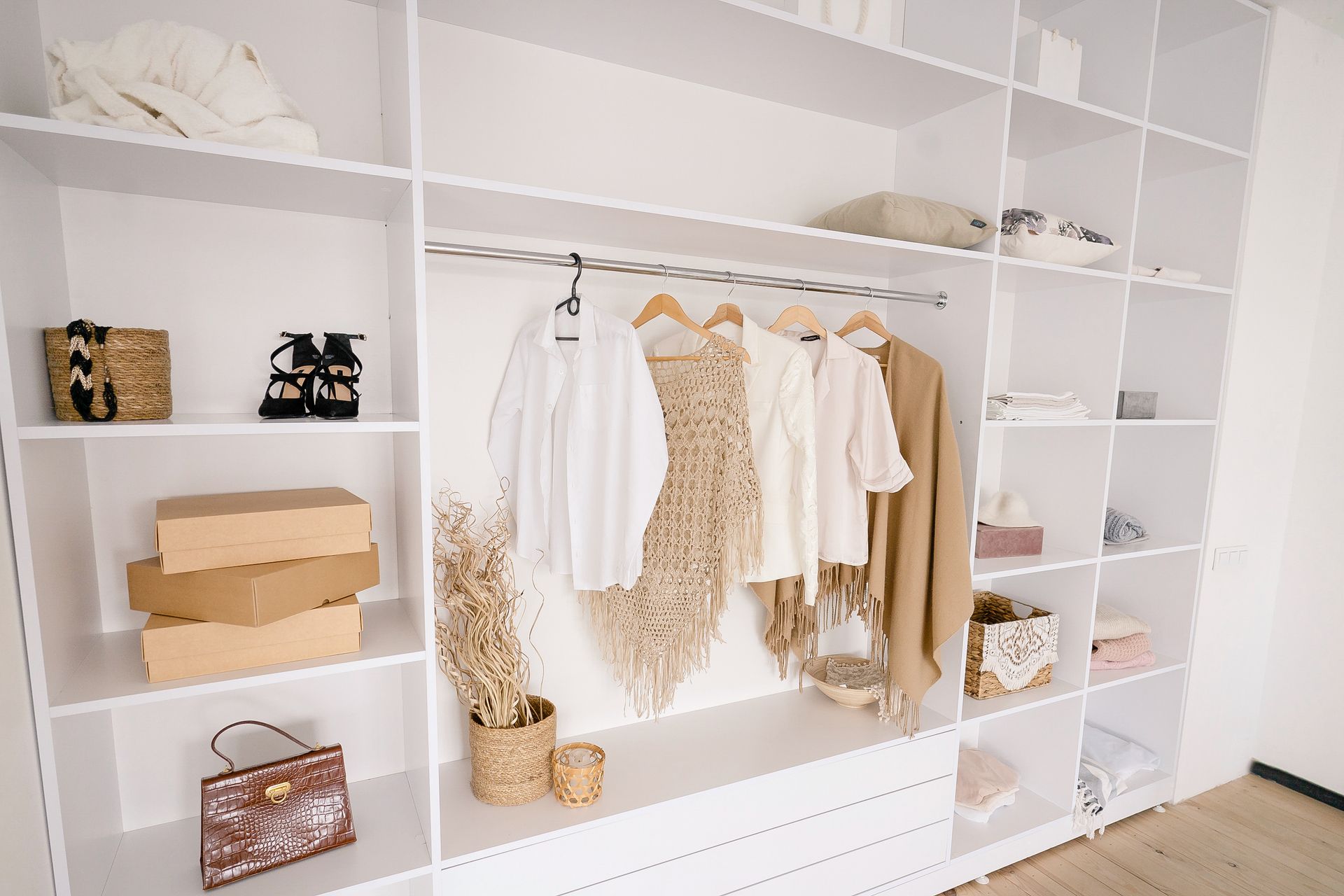 White walk-in closet