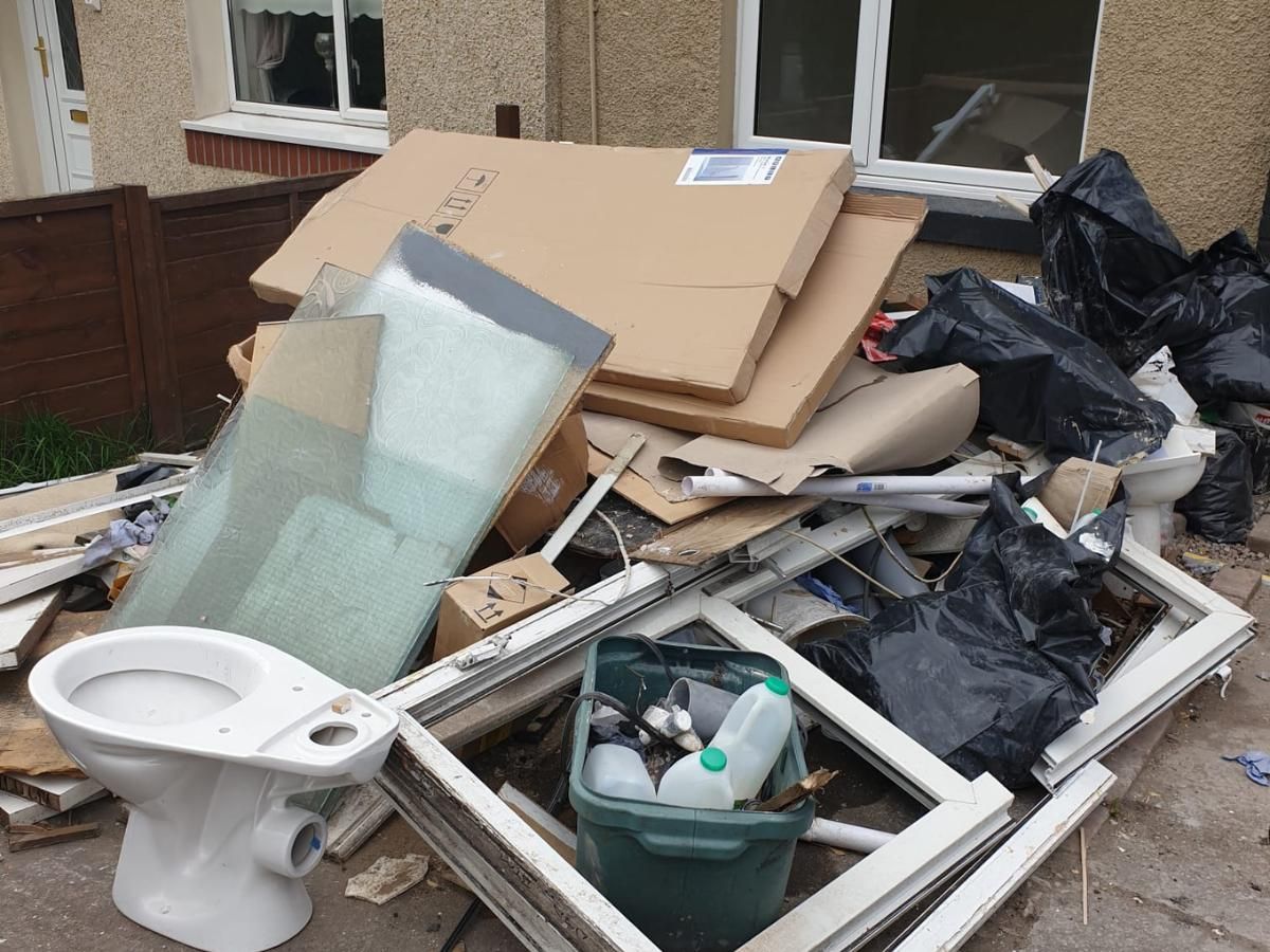 Rubbish ready for a house clearance company in Cardiff