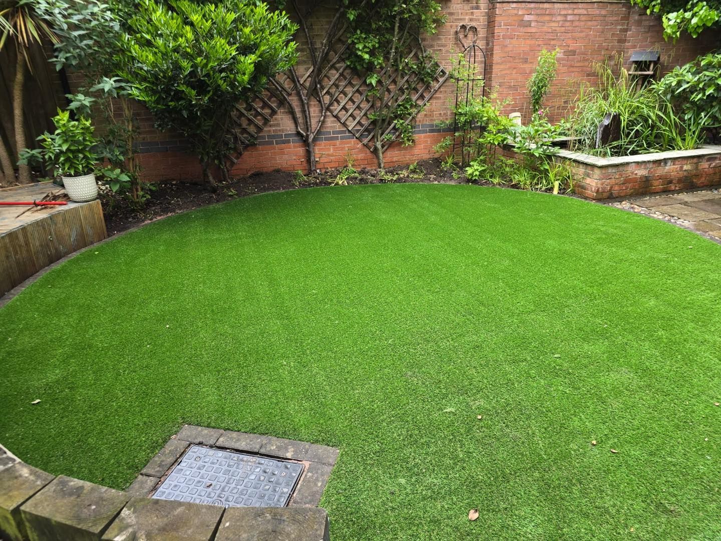 artificial lawn installation in a garden in Loughborough