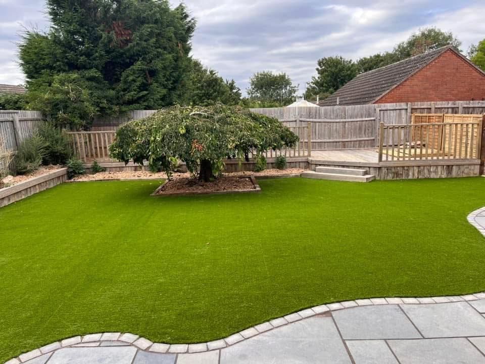 artificial lawn installtion in a garden in Loughborough