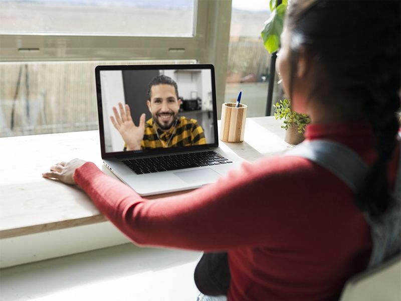 Kid Doing Video Call With Her Tutor Kid Doing Video Call With Her Tutor