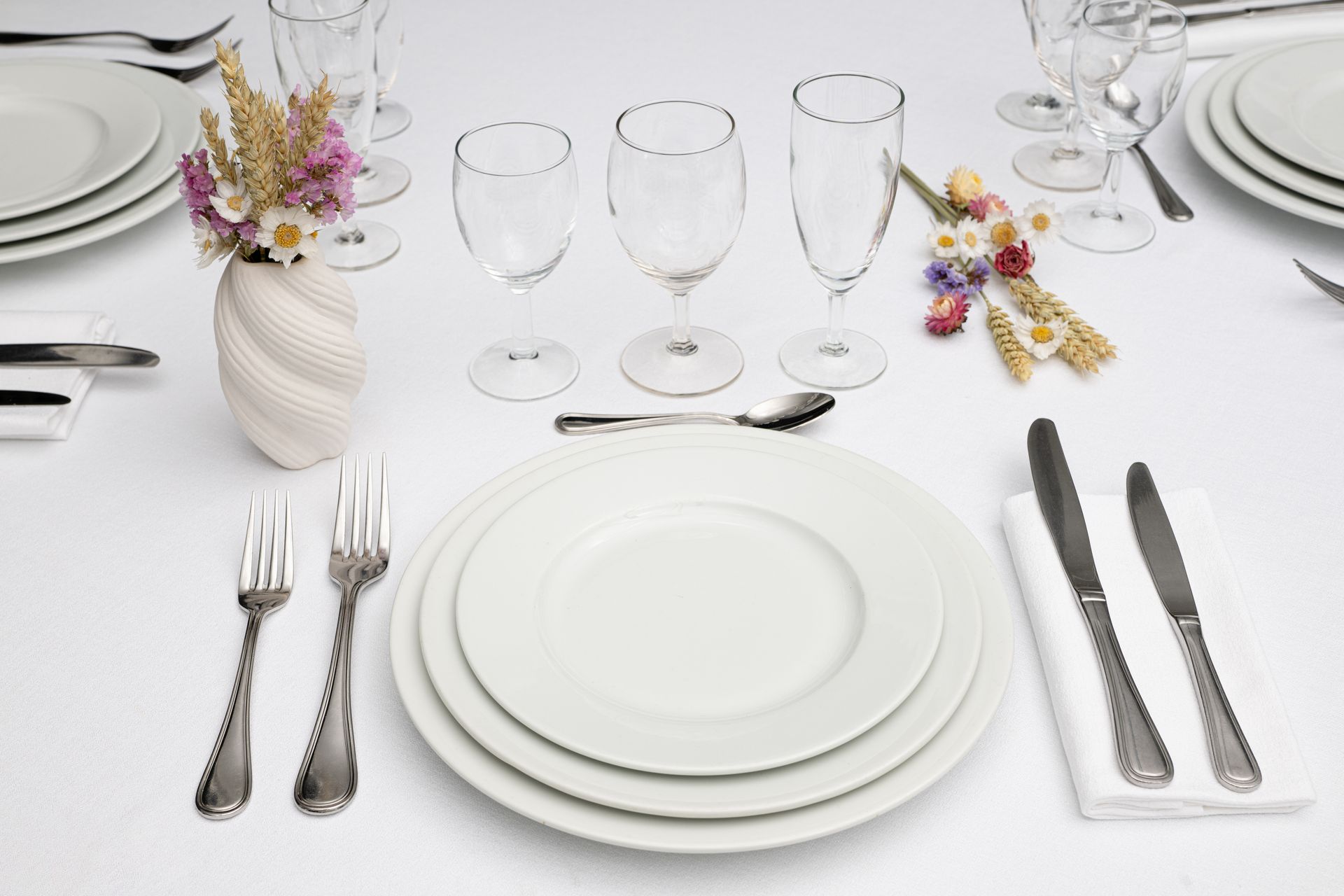 Assiette blanche Elegance de 20 de diamètre