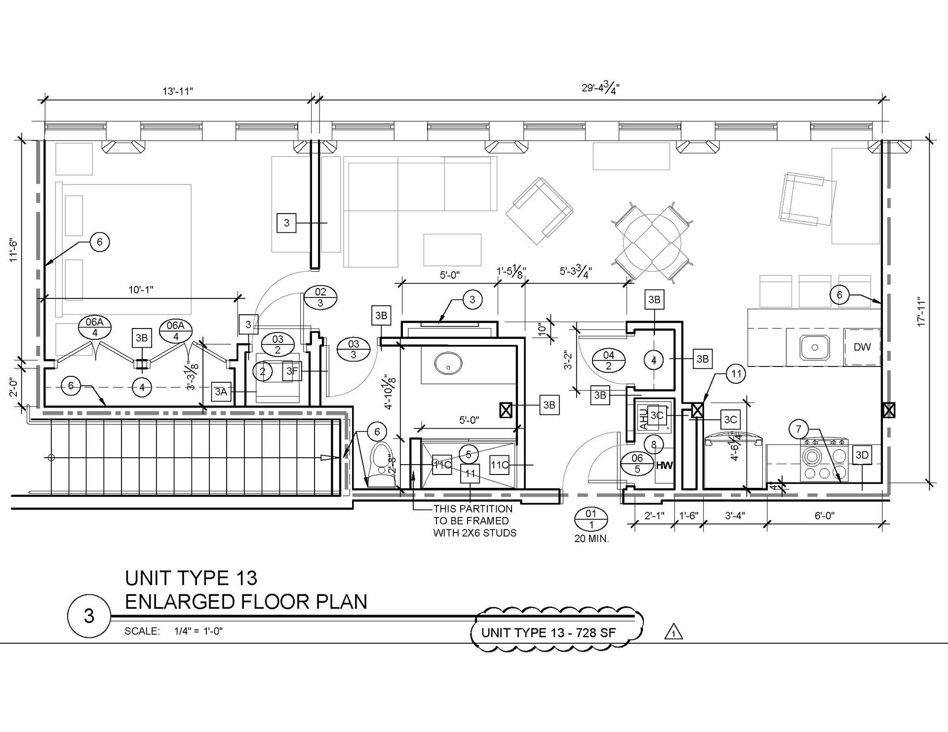 Unit 13- 1 Bed | 1 Bath  | 728 Ft