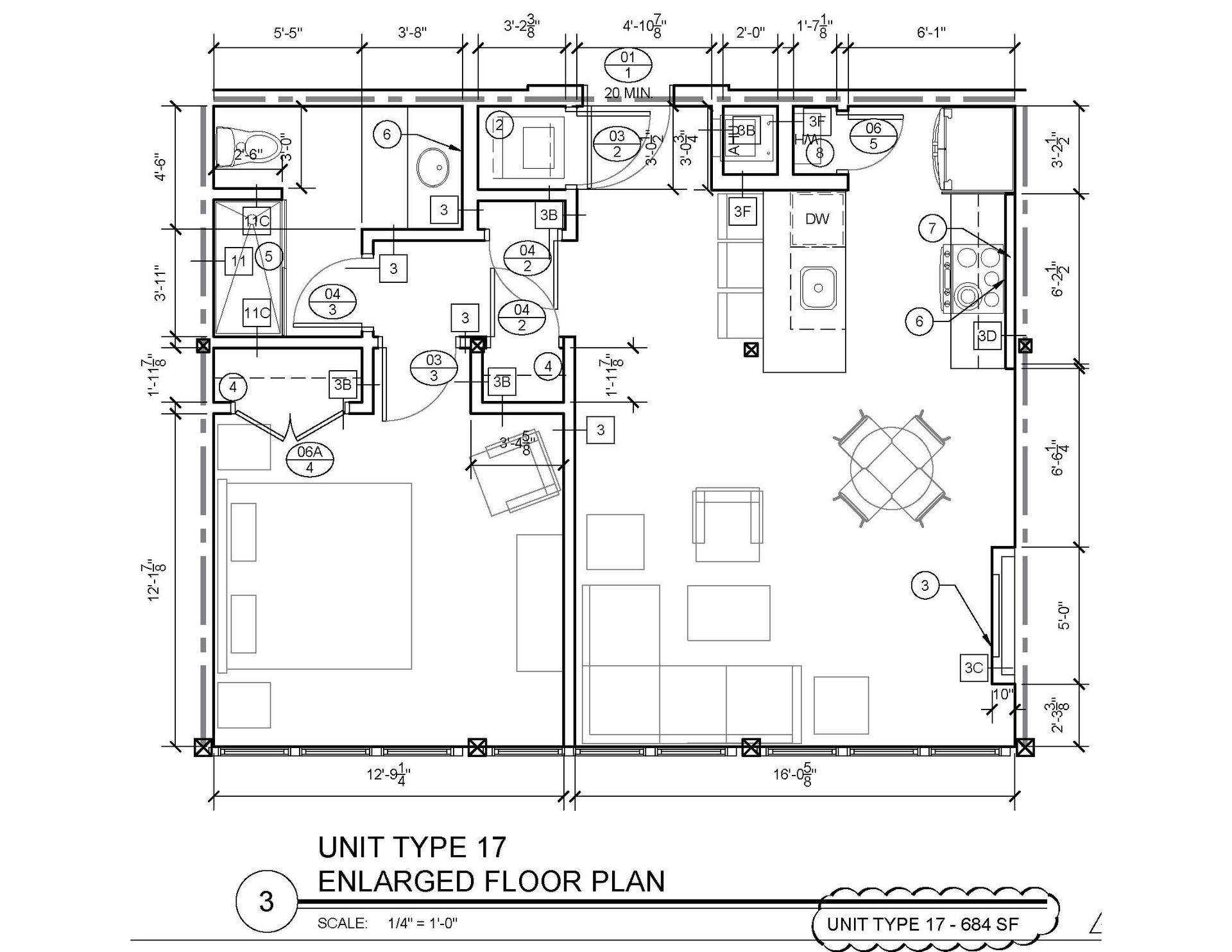 Unit 17 - 1 Bed | 1 Bath  | 684 Ft