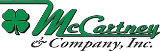 Logo for McCartney & Company, Inc., featuring a green four-leaf clover