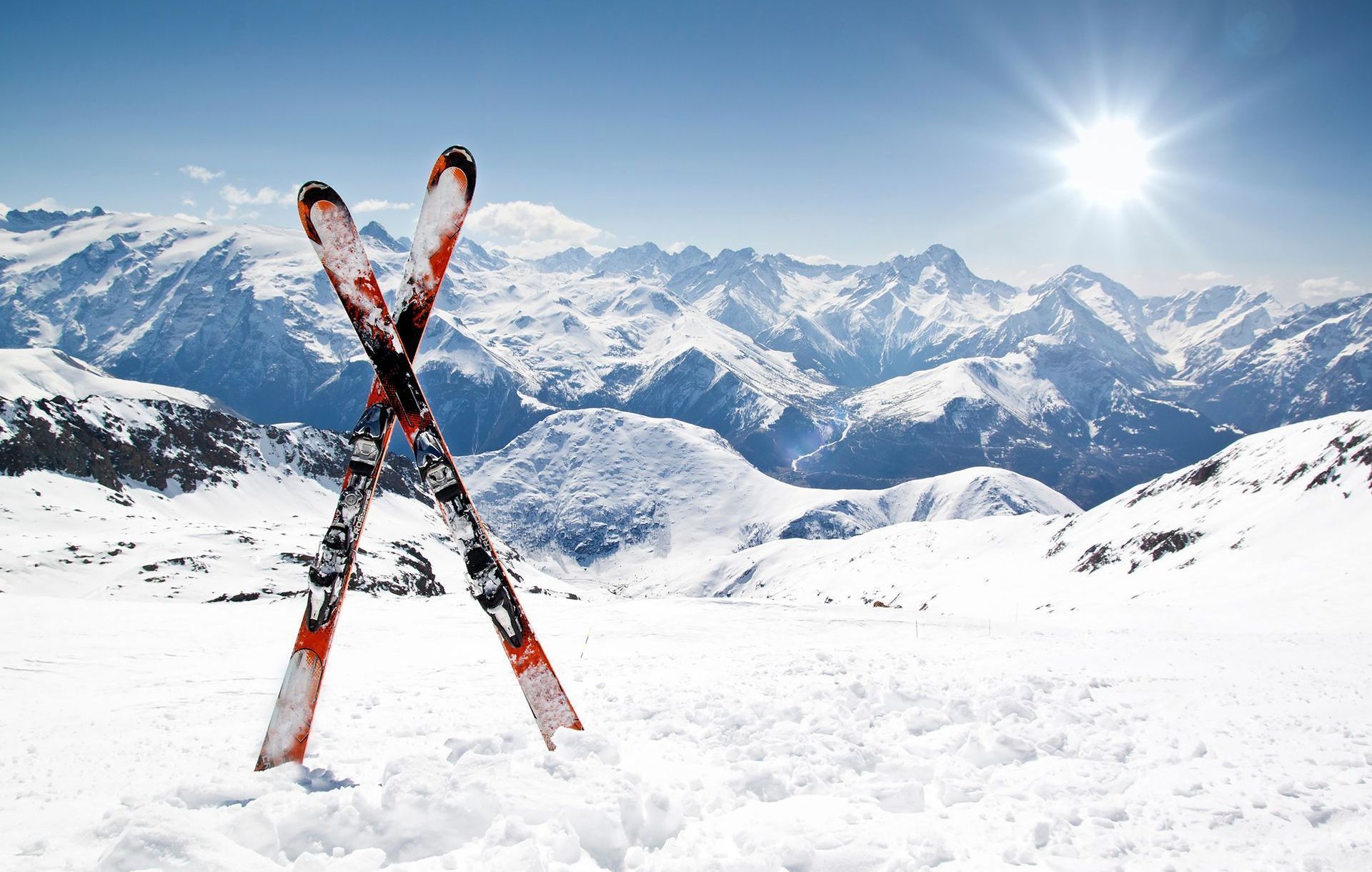 Skis on hill
