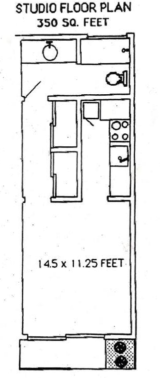 Floor plan - Studio 350 Sq. Ft.