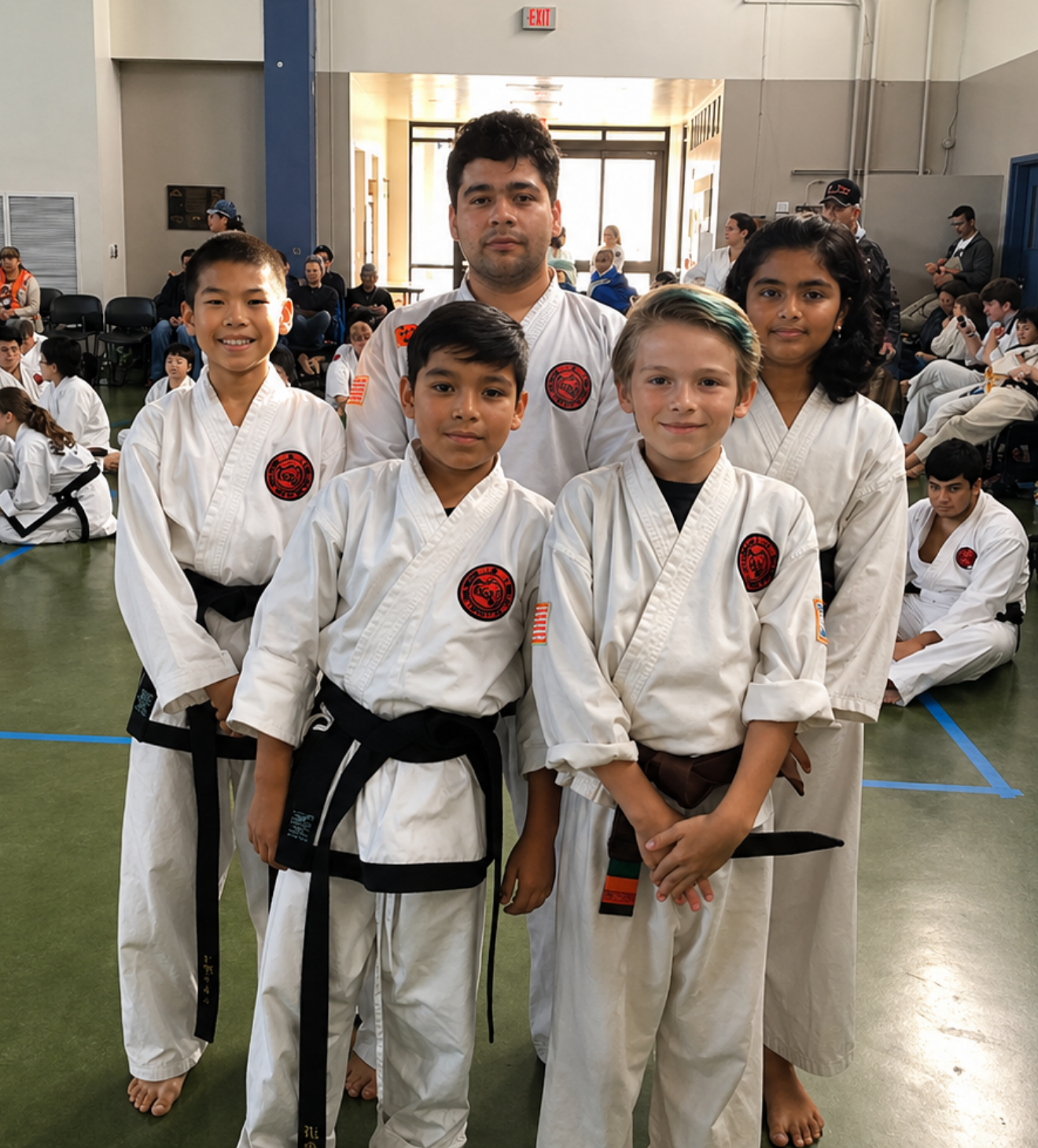 a group photo of some students and their instructor