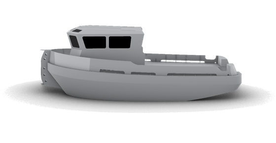 HAVERDESIGN TUG 42 Aluminium Boot - 3D ontwerp, ontworpen in Drachten, Friesland