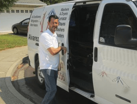 Efren Alvarez Near Vehicle — San Pablo, CA — Alvarez Appliance Repair Efren Alvarez Near Vehicle — San Pablo, CA — Alvarez Appliance Repair
