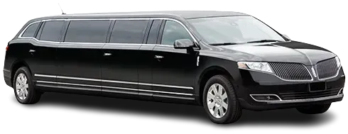 Black stretch limousine on a white background