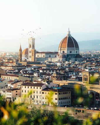 Il Duomo di Firenze e lo skyline della città visti durante una gita di un giorno dall'Agriturismo I Pitti