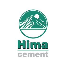 Logo for Hima Cement: green circle with mountain range and sun;