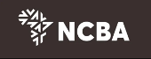 NCBA logo with an African continent shape made of white arrows.