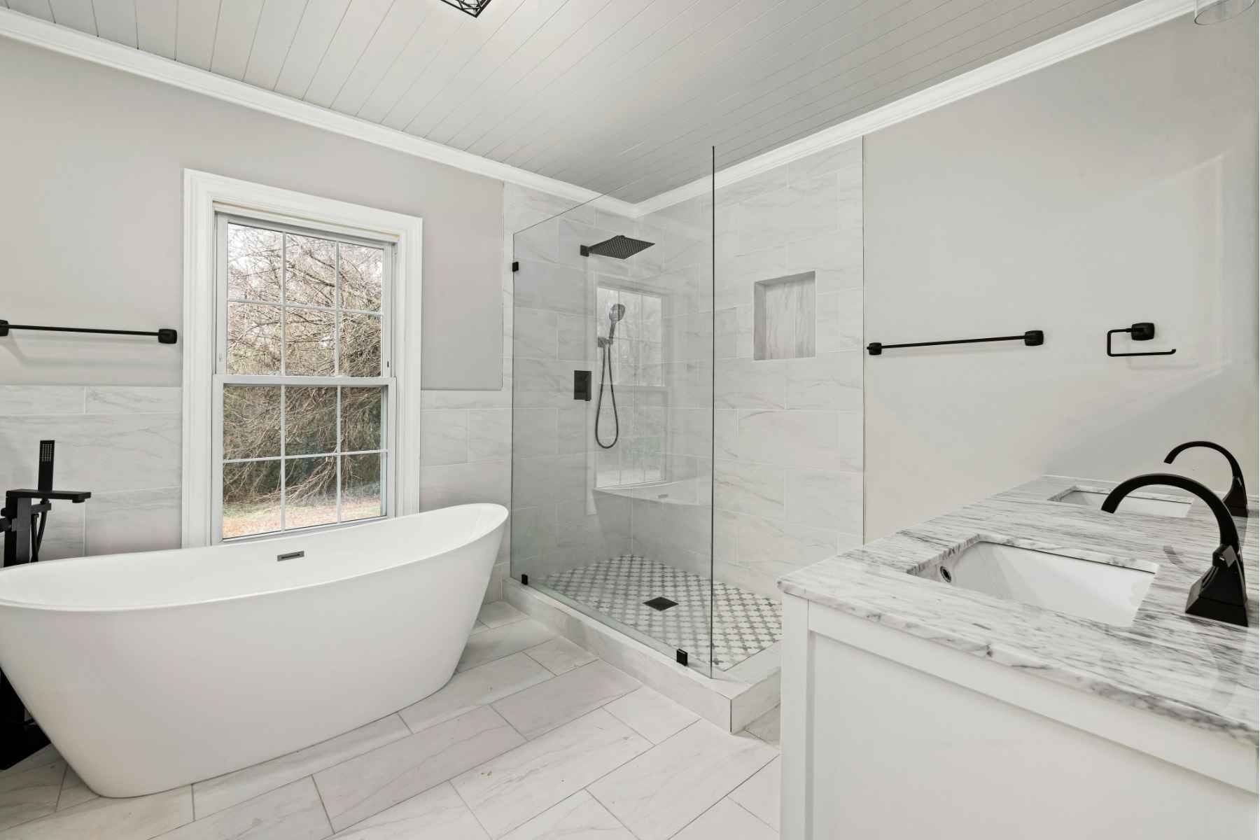 full tub area remodeling