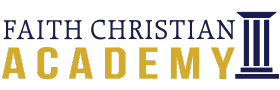 Logo for Faith Christian Academy: navy text 
